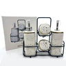 Danny Home Ceramic Spice and Oil Bottle Dispenser Set White at Zubaidas Homestore Pakistan