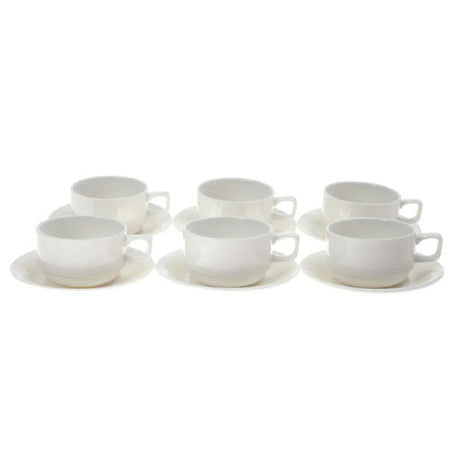 Danny Home Ceramic White Cup and Saucer 6 Pieces Set at Zubaidas Homestore Pakistan 