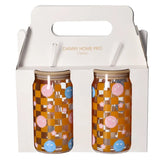 Danny Home Checkerboard Smiley Glass Tumbler Set at Zubaidas Homestore 