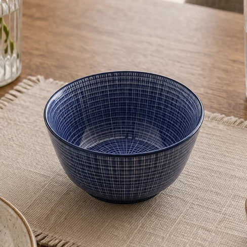 Danny Home Classic Pattern Blue Ceramic Bowl at Zubaidas Homestore