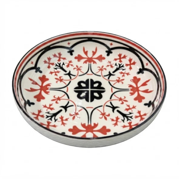Danny Home Classic Red Porcelain Deep Plate 30cm at Zubaidas Homestore Pakistan