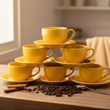 Danny Home Classic Yellow Cup and Saucer 6 Pieces Set at Zubaidas Homestore Pakistan
