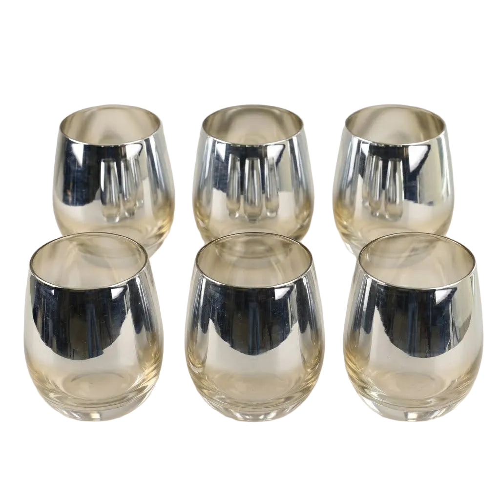 Danny Home Clear and Silver Tumbler Glass 6 Pieces Set at Zubaidas Homestore 