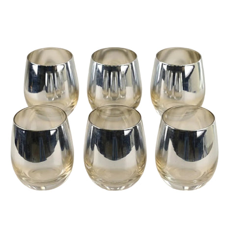 Danny Home Clear and Silver Tumbler Glass 6 Pieces Set at Zubaidas Homestore 