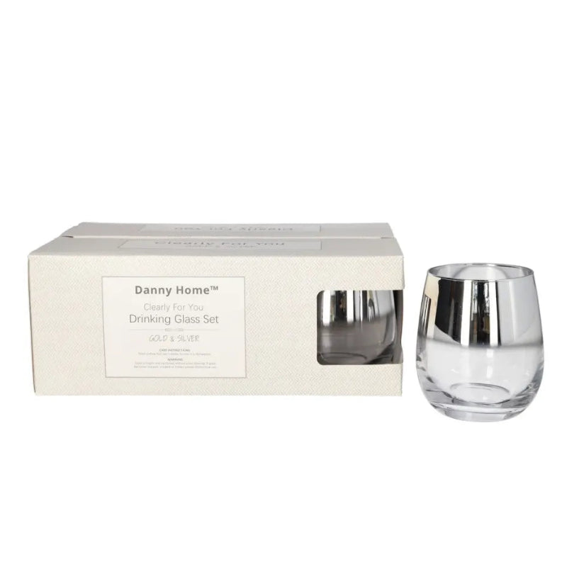Danny Home Clear and Silver Tumbler Glass 6 Pieces Set at Zubaidas Homestore. Best Online Homestore in Pakistan