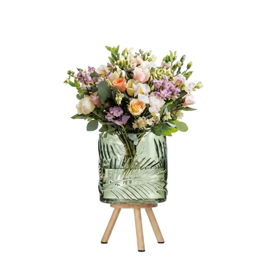 Danny Home Clear Glass Flower Vase 15.1cm at Zubaidas Homestore Pakistan