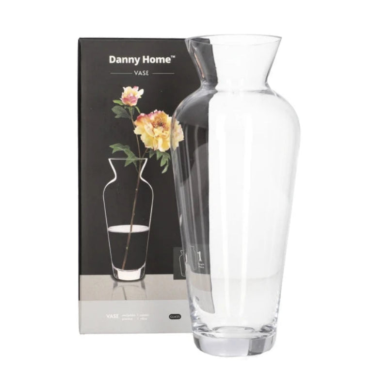 Danny Home Clear Glass Flower Vase 20cm at Zubaidas Homestore Pakistan