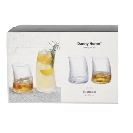 Danny Home Crescent Shaped 4 Pieces Glass Set 325ml at Zubaidas Homestore