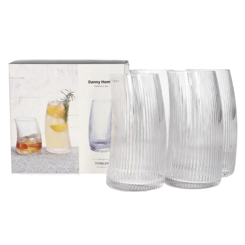 Danny Home Crescent Shaped Cocktail Glass 4 Pieces Set 500ml at Zubaidas Homestore Pakistan