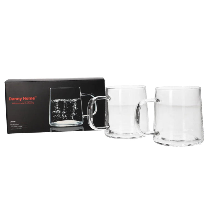 Danny Home Crystal Clear Glass Mug 2 Pieces Set 300ml at Zubaidas Homestore