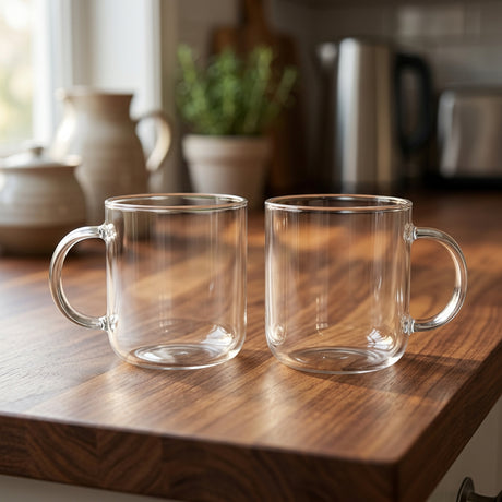 Danny Home Crystal Clear Glass Mug 2 Pieces Set 330ml at Zubaidas Homestore
