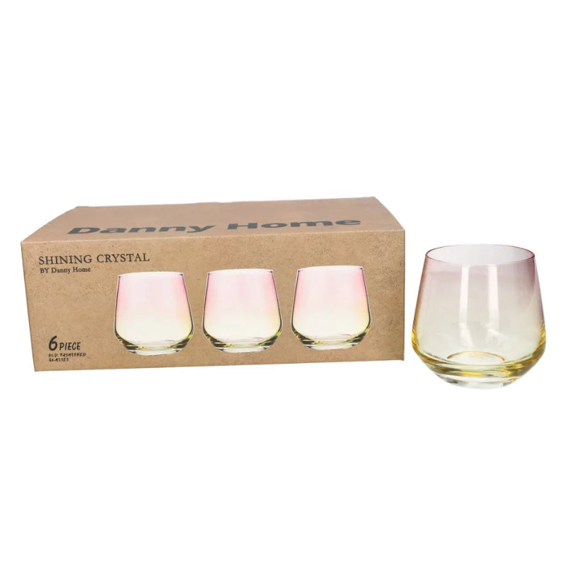 Danny Home Crystal Rocks 6 Pieces Glass Set 360ml at Zubaidas Homestore Pakistan