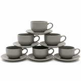 Danny Home Cup and Saucer 6 Pieces Set Grey at Zubaidas Homestore