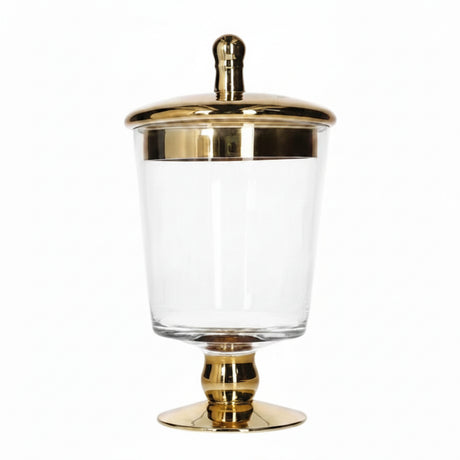 Danny Home Decorative Cookie Glass Golden Jar 24cm at Zubaidas Homestore Pakistan