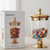 Danny Home Decorative Cookie Glass Golden Jar 24cm at Zubaidas Homestore