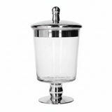 Danny Home Decorative Cookie Glass Silver Jar 24cm at Zubaidas Homestore Pakistan