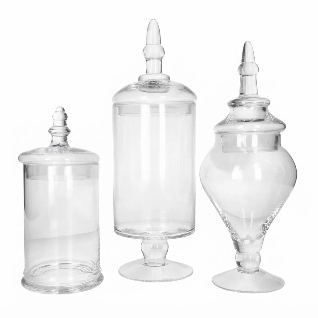 Danny Home Decorative Glass Storage Jar Set 3 Pieces at Zubaidas Homestore Pakistan