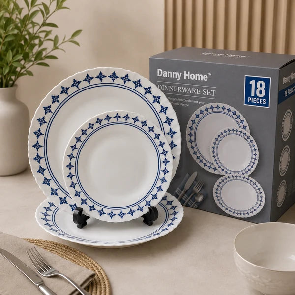 Danny Home Dinner Set 18&nbsp;Pieces Floral Blue at Zubaidas Homestore Pakistan