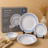 Danny Home Dinner Set 24 Pieces Blue Botanical at Zubaidas Homestore Pakistan