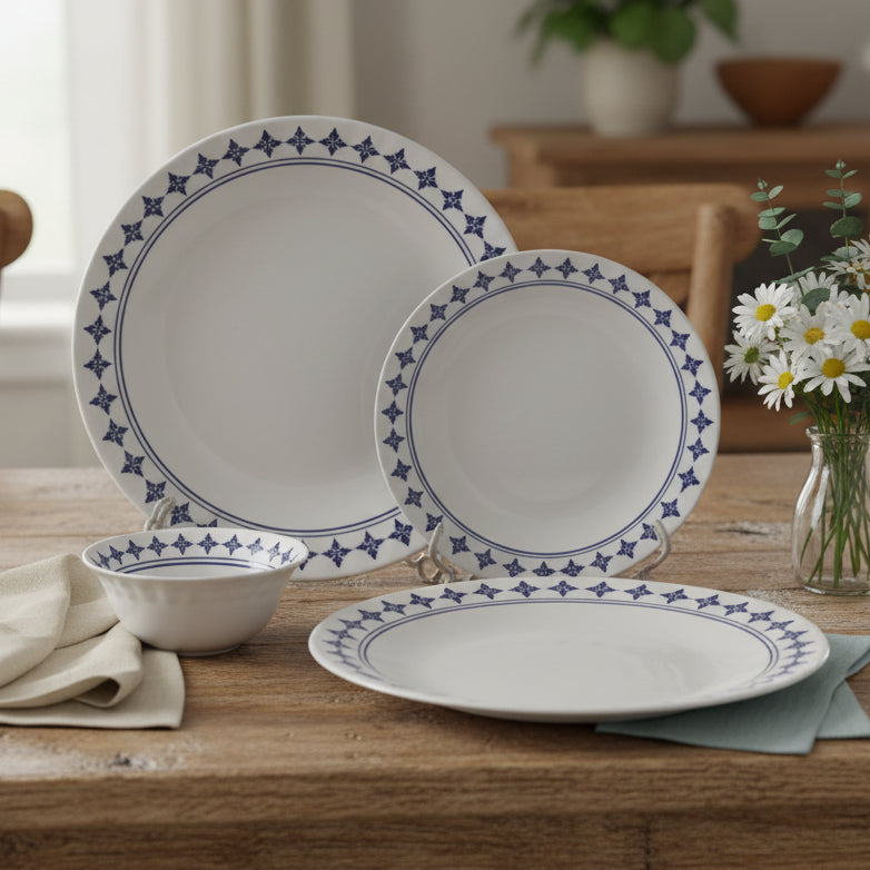 Danny Home Dinner Set 24 Pieces Floral Blue at Zubaidas Homestore Pakistan