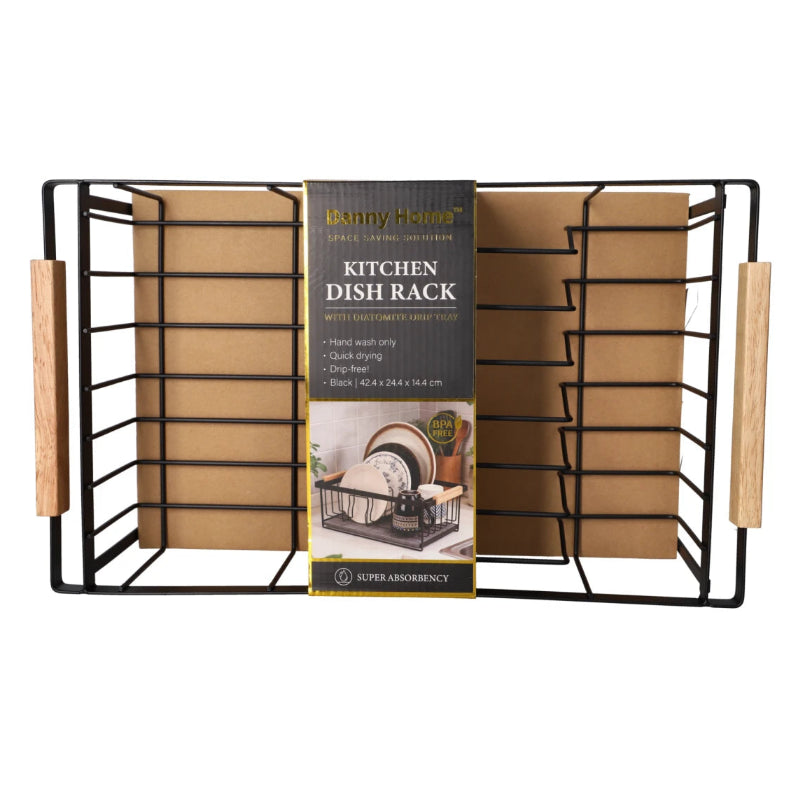 Danny Home Dish Rack with Diatomite Drip Tray 42.4cm Black at Zubaidas Homestore. Most Trusted Homestore in Pakistan