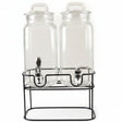 Danny Home Double Glass Beverage Dispenser Set  at Zubaidas Homestore