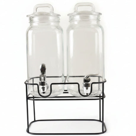 Danny Home Double Glass Beverage Dispenser Set  at Zubaidas Homestore