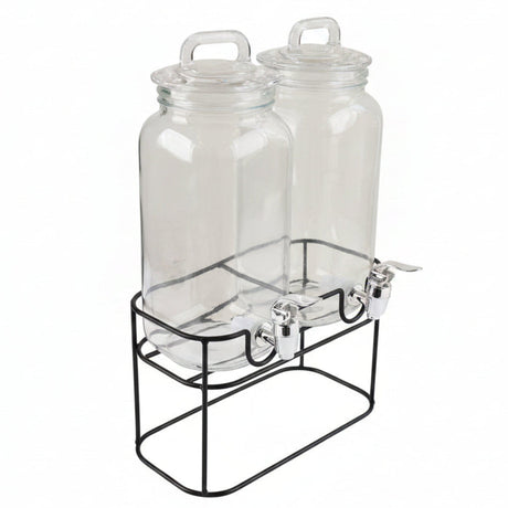 Danny Home Double Glass Beverage Dispenser Set  at Zubaidas Homestore Best for Home Shopping