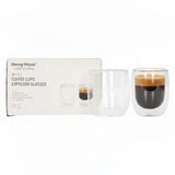 Danny Home Double Wall Espresso Glass Set 80ml at Zubaidas Homestore 