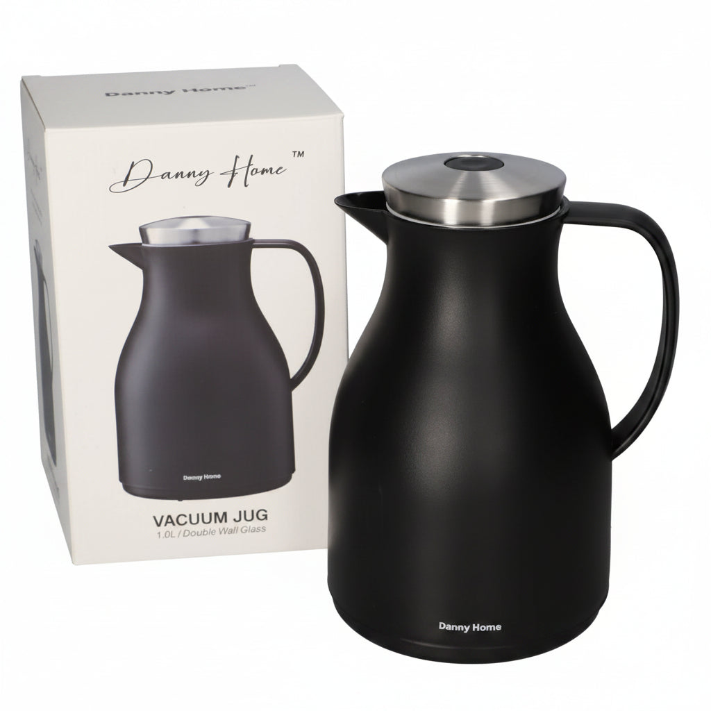 Danny Home Double Wall glass Vacuum Jug Black 1 Liter at Zubaidas Homestore 