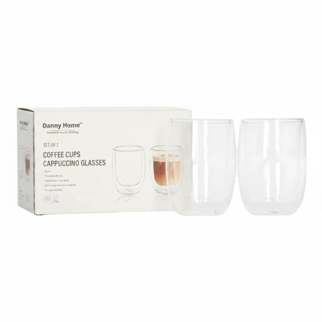 Danny Home Double Walled Cappuccino Glass 2 Pieces Set 200ml at Zubaidas Homestore Pakistan