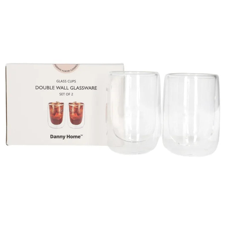 Danny Home Double Walled Cappuccino Glass 300ml 2 Pieces Set at Zubaidas Homestore 