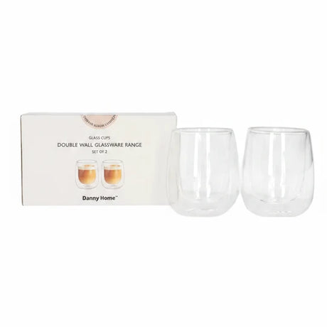 Danny Home Double Walled Clear Glass 2 Pieces Set 200ml at Zubaidas Homestore Pakistan 