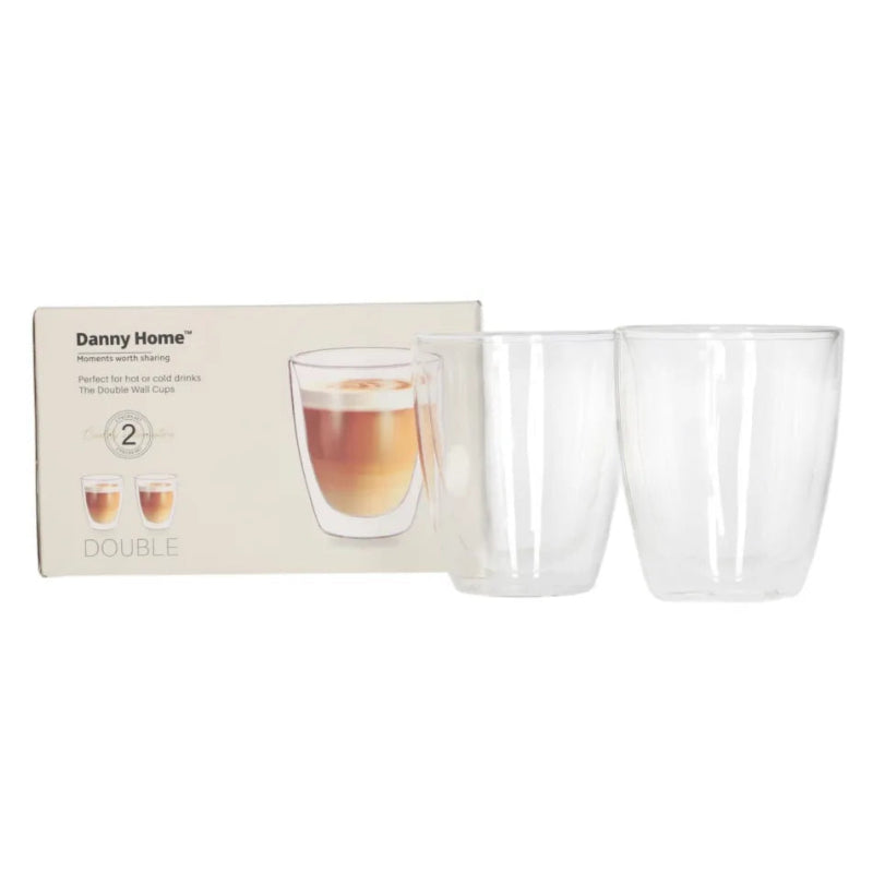 Danny Home Double Walled Glass 2 Pieces Set 200ml at Zubaidas Homestore 