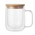 Danny Home Double Walled Glass Mug with Bamboo Lid 350ml at Zubaidas Homestore Pakistan