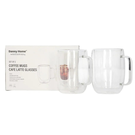 Danny Home Double Walled Glass Mug with Handle 300ml at Zubaidas Homestore 