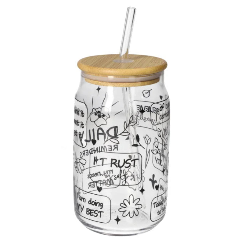 Danny Home Drinking Glass Tumbler with Straw 480ml at Zubaidas Homestore Pakistan