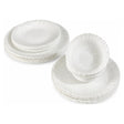 Danny Home Elegant White Embossed Opal Glass 24 Pieces Dinner Set at Zubaidas Homestore
