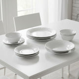 Danny Home Elegant White Embossed Opal Glass 24 Pieces Dinner Set at Zubaidas Homestore Pakistan