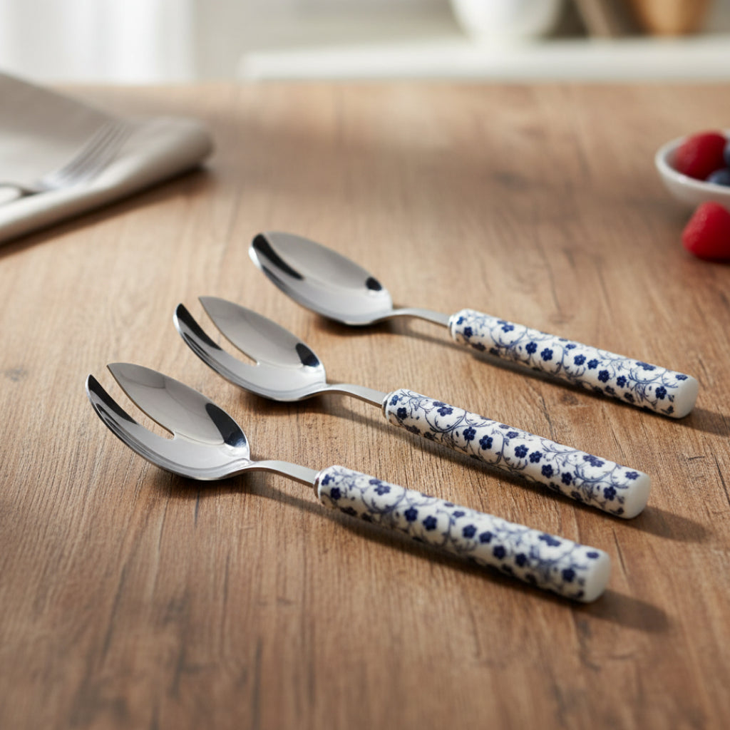 Danny Home Floral Design Dinner Spoon 3 Pieces Set 19.3cm at Zubaidas Homestore