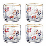 Danny Home Floral Gold Rim 4 Pieces Glass Set 340ml at Zubaidas Homestore Pakistan