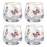 Danny Home Floral Gold Rim 4 Pieces Glass Set 345ml at Zubaidas Homestore Pakistan