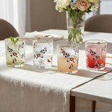 Danny Home Floral Gold Rim 4 Pieces Glass Set 390ml at Zubaidas Homestore 