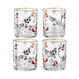 Danny Home Floral Gold Rim 4 Pieces Glass Set 390ml at Zubaidas Homestore Pakistan