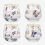 Danny Home Floral Gold Rim 4 Pieces Glass Set 420ml at Zubaidas Homestore 