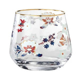 Danny Home Floral Gold Rim 4 Pieces Glass Set 420ml at Zubaidas Homestore Pakistan