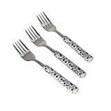 Danny Home Floral Handle Dining Fork 3 Pieces Set 19.5cm at Zubaidas Homestore Pakistan