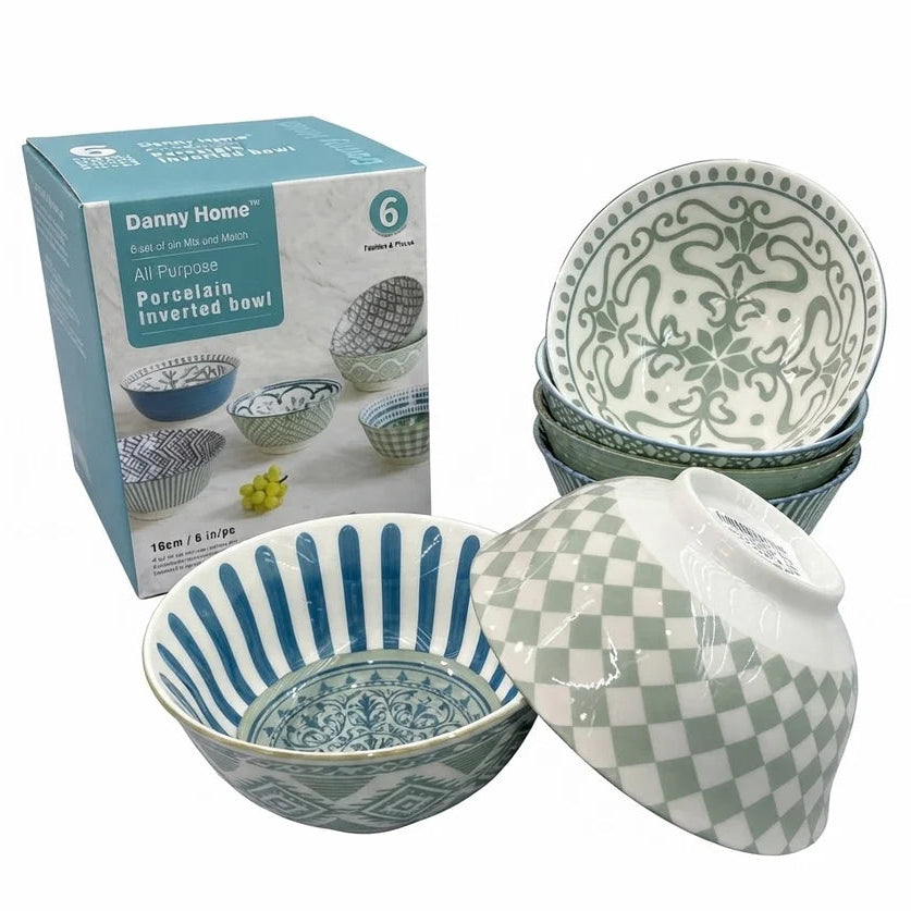 Danny Home Floral Inverted Bowl Set 6 Pieces at Zubaidas Homestore