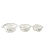 Danny Home Floral Opal Glass Casserole 3 Pieces Set at Zubaidas Homestore Pakistan
