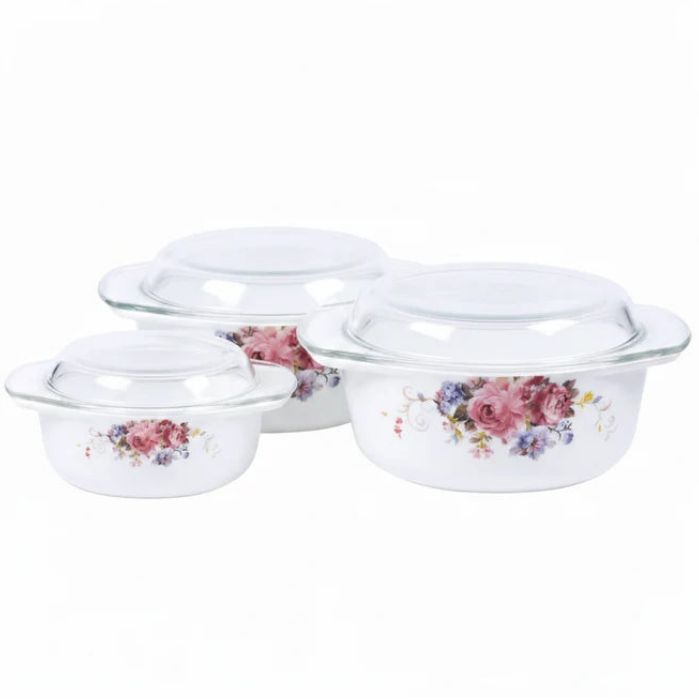 Danny Home Flower Design Casserole 3 Pieces Set at Zubaidas Homestore Pakistan